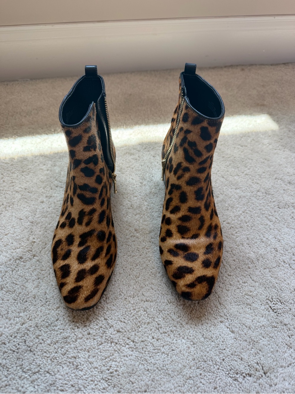 Leopard Ponyhair Women's Ankle Boots